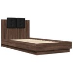 vidaXL Cadre de lit avec LED sans matelas chêne marron 90x190 cm