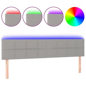 vidaXL Tête de lit à LED Gris clair 160x5x78/88 cm Tissu