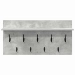 vidaXL Porte-manteau mural avec étagère Gris béton 80 x 40 x 12 cm