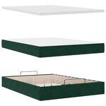 vidaXL Cadre de lit ottoman avec matelas vert foncé 140x190 cm velours