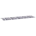 vidaXL Coussin de banc de jardin motif à carreaux gris 200x50x4 cm