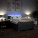 vidaXL Sommier à lattes de lit avec matelas Gris foncé 160x200cm Tissu