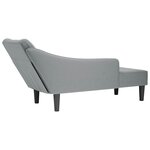 vidaXL Fauteuil long avec accoudoir droit gris clair tissu