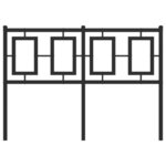 vidaXL Tête de lit métal noir 120 cm