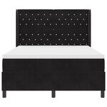 VidaXL Lit Box Spring avec Matelas et LED Noir 140x190 cm Velours