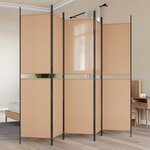 vidaXL Paravent 5 panneaux Beige 250 x 200 cm Tissu