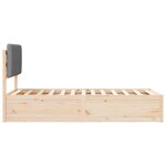 vidaXL Cadre de lit avec tête de lit rembourrée Gris clair 90 x 200 cm