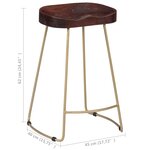 vidaXL Tabourets de bar Gavin lot de 2 bois de manguier massif