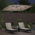 vidaXL Parasol banane à mât déporté Taupe 249 x 249 x 250 cm
