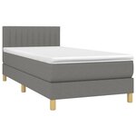 vidaXL Sommier à lattes de lit et matelas et LED Gris foncé 100x200 cm