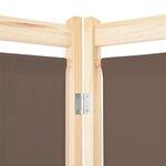 vidaXL Cloison de séparation 6 panneaux Marron 240 x 170 x 4 cm Tissu