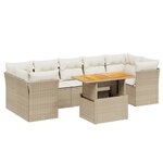 vidaXL Salon de jardin avec coussins 8 Pièces beige résine tressée