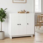 vidaXL Buffet Blanc brillant 89 x 34 5 x 80 cm Bois d'ingénierie