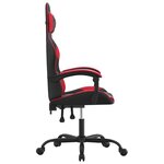 vidaXL Chaise de jeu pivotante Noir et rouge Similicuir