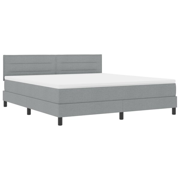 vidaXL Lit Box Spring avec Matelas Gris Clair 180x200 cm Tissu