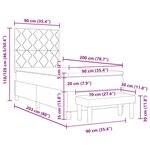 vidaXL Lit à Ressort avec Matelas et Banc Bleu 90x200 cm en Tissu