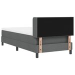 vidaXL Lit à ressort avec matelas en gris foncé  90x190 cm  tissu.