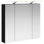 vidaXL Armoire Miroir de Salle de Bain Chêne noir 80 x 14.5 x 70 cm