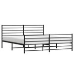 vidaXL Cadre de lit métal sans matelas avec pied de lit noir 183x213cm