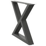 vidaXL Pieds de table basse 2 pièces Anthracite 60 x (42-43 3) cm Acier