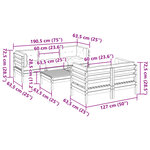 vidaXL Salon de jardin 6 Pièces et coussins bois massif sapin de douglas