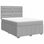 vidaXL Sommier à lattes de lit avec matelas Gris clair 160x200cm Tissu