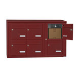 Bloc collectif Leabox 3x2  grade 3  simple face  extérieur  fixation murale  rouge brun ral 3011 finition brillante