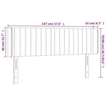 vidaXL Tête de lit à LED Gris clair 147x16x78/88 cm Velours