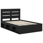 vidaXL Cadre de lit Noir 135 x 190 cm Bois de pin massif