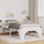 vidaXL Cadre de lit surélevé Blanc 75 x 190 cm Bois massif en pin