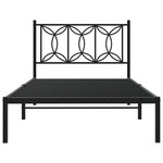 vidaXL Cadre de lit métal sans matelas avec tête de lit noir 100x200cm