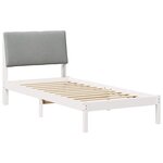 vidaXL Cadre de lit Blanc et gris clair 90 x 190 cm Bois massif en pin