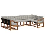 vidaXL Ensemble de canapés d'extérieur 9 pc Gris Naturel et Clair