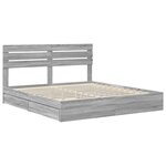 vidaXL Lit de Rangement Gris Sonoma 200 x 200 cm Bois d'ingénierie