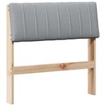 vidaXL Tête de lit capitonnée Gris clair 80 cm Pin massif