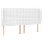 vidaXL Tête de lit avec oreilles Blanc 183x23x118/128 cm Similicuir