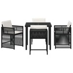 vidaXL Ensemble de salle à manger pour jardin 5 Pièces Noir polyrotin