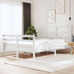 vidaXL Cadre de lit Blanc Bois de pin massif 140x190 cm