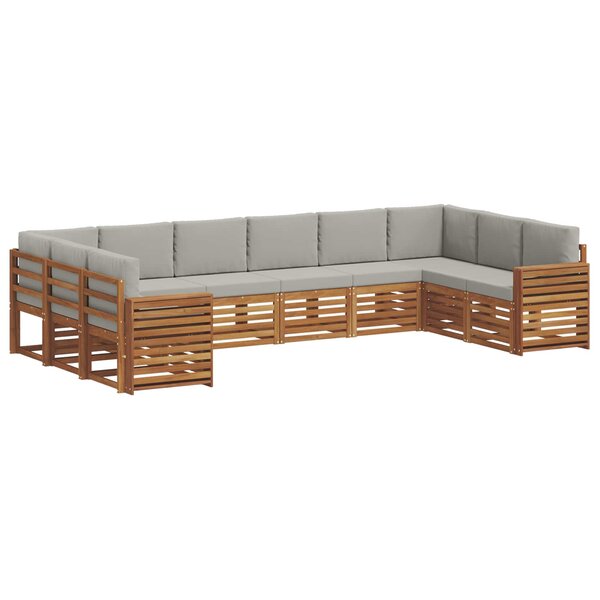 vidaXL Ensemble de canapé d'angle 10 Pièces Gris Naturel et Clair
