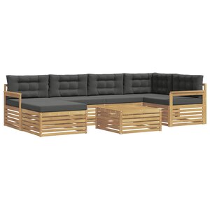 vidaXL Ensemble de canapés d'extérieur 7 pc Blanc et anthracite