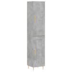 vidaXL Buffet haut Gris béton 34 5x34x180 cm Bois d'ingénierie