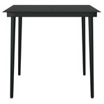 vidaXL Ensemble à manger de jardin et coussins 5 Pièces noir rotin verre