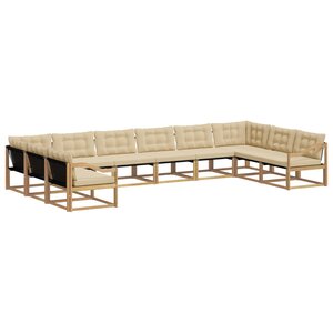 vidaXL Ensemble de canapés d'extérieur 10 pc Blanc et Beige