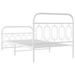 vidaXL Cadre de lit métal avec tête de lit/pied de lit blanc 100x190cm