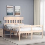 vidaXL Lit pour personne âgée et tête de lit 140x200 cm bois massif
