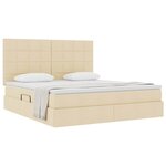 vidaXL Lit avec rangement et matelas Crème 180 x 200 cm Polyester