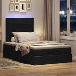 vidaXL Cadre de lit ottoman avec matelas noir 120x200cm tissu
