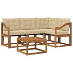 vidaXL Ensemble de canapés d'extérieur 5 pc Naturel et Beige