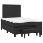 vidaXL Sommier à lattes de lit avec matelas noir 120x190 cm similicuir