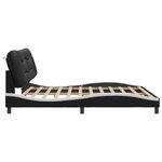 vidaXL Cadre de lit avec LED sans matelas Hvar noir et blanc 200x200 cm